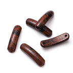 5PCS Natural Mahogany Obsidian Stone Rectangle Curved Beads Gemstone Pendants Connectors for DIY Bracelet Neclace Jewelry Making - color: Mahogany Obsidian