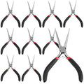 JOIKIT 10 Pack 6 Inch Extra Long Needle Nose Pliers, Mini Precision Needle Nose Pliers Set Repair Tool for Wire Wrapping, DIY Crafts, Electronic Repair