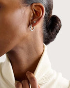 Me&Hz Gold Huggie Earrings Small Huggie Hoop Earrings for Women 14K Gold Plated Hypoallergenic Cubic Zirconia Huggies Mini Silver Hoop Earring for Women - color: Heart, Silver