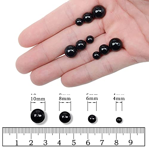 AD Beads Natural Gemstone Round Loose Beads 15" for Bracelet Necklace Earrings Jwelery Making Crafts DIY (4mm, Black Onyx) - color: Black Onyx, size: 4mm