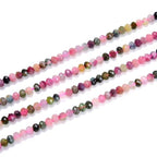 Adabele 30 Inch Natural Pink Tourmaline Healing Gemstone 4mm x 3mm Tiny Small Faceted Round Rondelle Loose Beads Stone Spacer (250-270pcs) for Craft Jewelry Making GK-B1 - color: Pink Tourmaline, size: 4mm x 3mm - 30 inch/2 strands