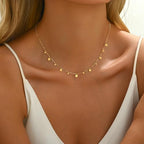 Gold Chain Necklace for Women 18K Gold Plated Dainty Star Cross Heart Cuabn Choker Chains Stainless Steel Trendy Jewelry Christmas Gifts - color: Star Chain-Gold