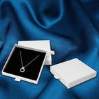 4 Pcs Jewelry Gift Box, 3.5×3.5x0.7Inch Cardboard Jewelry Boxes, Fancy Necklace Bracelet Earring Drawer Organizer Box, Kraft Empty Jewellery Boxes for Necklace Ring Earring Display Box(White) - color: White