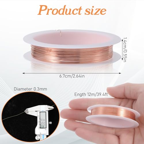 3 Pack Memory Wire for Jewelry Making Bracelets 0.3mm Thin Copper Jewelry Wire Tarnish Resistant for Bracelets Making Necklaces Pendant Art Craft DIY Weaving (Gold Silver Copper)