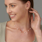 Pearl Necklace for Women- 14K Gold-plated/White Gold-plated Dainty Pearl Necklace for Women - color: Gold pearl station