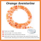 Natural Orange Aventurine Heishi Spacer Beads Loose Semi Precious Flat Round Gemstone Disc Shape Stone for Beading Jewelry Making 4x2mm 15.5" - color: Orange Aventurine