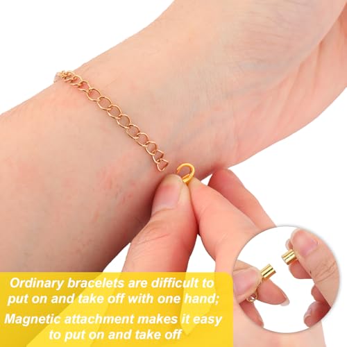 12pcs Magnetic Jewelry Clasp, 6 Styles Premium Magnetic Necklace Extenders with Double Lobster Clasps Jewelry Closures for Necklaces Bracelets (Silver, Gold-Colored)