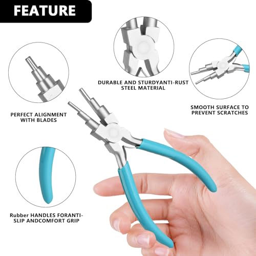 2 Pieces 6 in 1 Jewelry Pliers Jewelry Making Tool Bail Making Pliers bending Wire Bending for Beading Looping Shaping Wire DIY Crafts,Jewelry Makings Looping Crafts - style: 2pcs - 6 In 1 Wire Looping Pliers