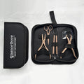 GlamorDove Hair Extension Pliers Kit Microlink Pliers for Extensions Hair Extension Beading Tool Hair Needle Pulling Hook Hair Styling Bead Closer and Remover Pliers, Brown - color: Brown
