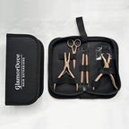 GlamorDove Hair Extension Pliers Kit Microlink Pliers for Extensions Hair Extension Beading Tool Hair Needle Pulling Hook Hair Styling Bead Closer and Remover Pliers, Brown - color: Brown