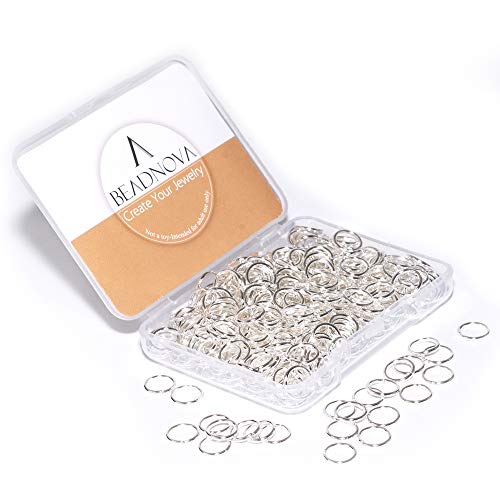 BEADNOVA 8mm Open Jump Rings Silver Jump Rings for Jewelry Making and Keychains (300Pcs) - color: 300pcs, size: 8mm