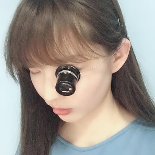 Toyvian 4pcs 10x Magnifying Loupe Magnifier Glass Set for Jewelry Repair and Watchmakers with Black Frame, Portable Eye Loupe Tool for Precision Crafting and Beading