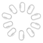 10pcs Screw Carabiner Lock Charms, Silver Necklace Lock Clip Keychain Clip Hook Metal Oval Keyring Holder Clasp for DIY Necklace Bracelets Jewelry Making, 2.5x1.5cm - color: Silver