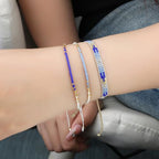 KELITCH Adjustable turquoise bead bracelet single color knitting friendship bracelet fashion jewelry daily wear gift (28 color selection) - color: Blue 20K