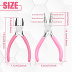 2 Pcs Jewelry Making Tools, Soft Jaw Plier with 6 in 1 Bail Making Plier 3mm to 10mm, Flat Nose Pliers with 2 Replacement Tips Wire Looping and Bending Pliers for Wire Wrapping Straightening - style: Soft Jaw Plier & Bail Making Plier