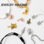 stino 100g Metal Pendant Charms for Jewelry Making, Bulk Silver & Gold Plated Charms for Braclet Necklace Crafts, Animal Plant Flower Pet and so on - color: Sea Life Silver & Gold