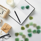 Patelai 24 Pcs Green Aventurine Heart Crystals Green Heart Shaped Worry Stones for Stress Relief, Mental Health Month, Reiki Balancing, Mini Pocket Gemstones Valentines Gift with Black Flannelette Bag - color: Green