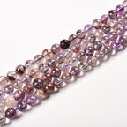 6mm Purple Phantom Stone Beads Natural Crystal Gemstone Round Loose Beads for DIY Jewelry Making 15"/Strand - color: Purple Phantom, size: 6mm