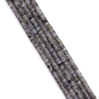 BEADIA Natural Spectrolite Spacer Beads Caps Loose Semi Gemstone for Beading Jewelry Making 6mmx3mm 38cm - color: Spectrolite, size: Round 6mm x 3mm