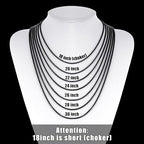 Fiusem Pendant Necklace for Men, Silver Tone/14k Gold Plated/Black Mens Pendant Necklaces with 2.5 mm Box Chain, Stainless Steel Bar Chain, 18-28 Inches - color: black, size: 18 Inches, style: Pierced Rectangle