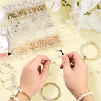TOIPINIO Bracelet Making Kit Jewelry Making Supplies Kit Natural Stone Beads for Irregular Natural Stone with for DIY Craft-1736 PCS Friendship Bracelet/Necklace/Earrings for Adults (Moonstone) - color: Moonstone