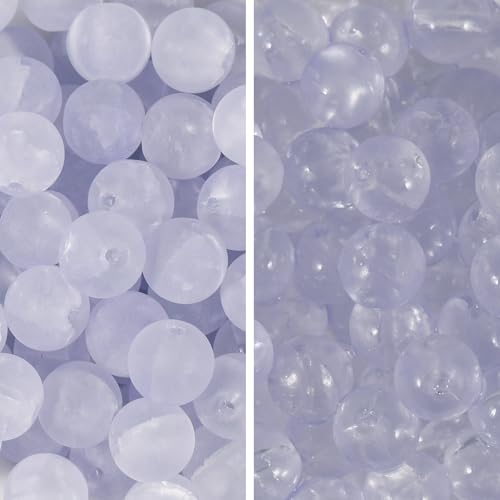 100Pcs Glass Beads 10mm Round Moon Frosted Cracked Water-Activated Transparent Glazed Beads, Ideal for DIY Bracelets Necklaces Phone Charms Craft Supplies (Purple) - color: Purple