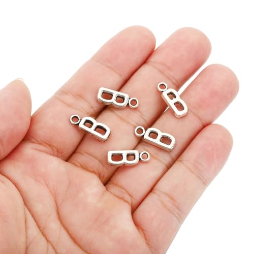 PATIKIL Letter Charm, 50pcs Alphabet Initial Pendant Charm Bulk DIY for Jewelry Making Bracelets Earrings Necklace - style: B