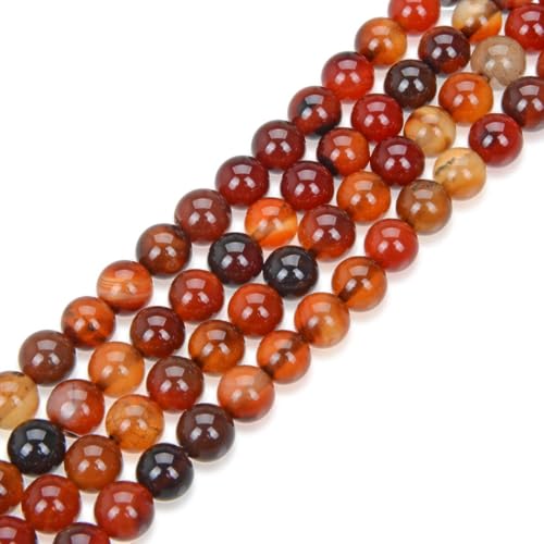 90pcs Adabele AAA Natural Brown and Orange Agate Healing Gemstone 4mm (0.16 inch) Small Round Beads Gem Stone Spacer for Craft Jewelry Making GC8-4 - color: Brown and Orange Agate, size: 4mm (90pcs/1 Strand)