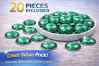 25mm Green Peridot H110 Flat Back Round Acrylic Rhinestones Plastic Circle Gems for Costume Making Cosplay Jewels Pro Grade Embelishments - 20 Pieces (Peridot H110) - color: Peridot H110