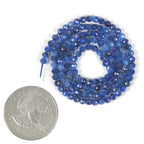 3mm Dyed Blue Kyanite Faceted Gemstone Round Loose Beads Strand 15.5-16" DIY Jewelry Making - color: Dyed Blue Kyanite