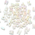 Ornaland 90-100Pcs Large Letter Beads White Acrylic Alphabet Letter Beads Random Mixed Alphabet Shape Bead for Bracelets Keychains Jewelry Lanyards Making(White) - color: White