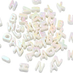 Ornaland 90-100Pcs Large Letter Beads White Acrylic Alphabet Letter Beads Random Mixed Alphabet Shape Bead for Bracelets Keychains Jewelry Lanyards Making(White) - color: White