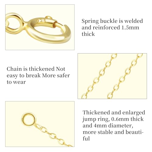 Necklace Extender 925 Sterling Silver Hypoallergenic Chain Extender with Jewelry Clasps, Necklace Bracelet Anklet Extension for Women