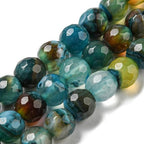 62pcs 6mm Natural Agate Beads Strands Faceted Round Small Loose Crystal Gemstone Bead Spacer for DIY Jewelry Making Accessories Dark Turquoise - color: Dark Turquoise