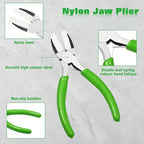 5 Inches Double Nylon Jaw Pliers Flat Nose Pliers for Jewelry Making with 2 Replacement Nylon Jaws Parallel Plier Soft Jaw Plier Jewelry Making Tools for Beading Wire Shaping DIY Hobby - style: 5-Inch Nylon Jaw Pliers