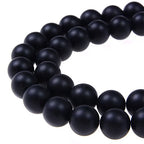 Natural Gemstone Loose Beads Matte Approxi 15.5 inch DIY Bracelet Necklace for Jewelry Making (6mm, Matte Black Onyx) - color: Matte Black Onyx, size: 6mm