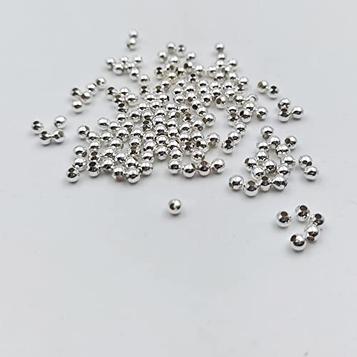 500 Pieces 5mm Silver Iron Metal Spacer Bead Round Loose Beads - size: 5mm
