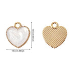 Honbay 40PCS Enamel Alloy Charms Pendant Dainty Cute Love Heart Shaped Pendants Valentine's Day Pendant Bead Charms for Keychains Earrings Bracelets Necklaces Jewelry Making and DIY Crafts - color: White