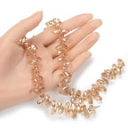 200pcs Czech 12mm Faceted Teardrop Briolette Crystal Glass Loose Beads Pendant Drop Spacer Bulk Golden Shadow for DIY Jewelry Making CCT2-28 - color: Golden Shadow, size: 12x6mm - 200pcs