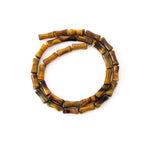 5x12mm Natural Tiger Eye Stone Bamboo Shape Gem Healing Energy Loose Spacer Beads for DIY Necklace Bracelet Earring - color: Tiger Eye