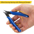 HARFINGTON 5" Flush Cut Pliers Small Precision Wire Cutter Side Cutter Diagonal Cutting Pliers for Jewelry Model Electronic 3D Print, Blue - color: Blue