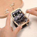 Zivyes Mini Jewelry Box Travel Small Coin Purse Organizer Case Genuine Leather Tiny Size (Black1) - color: Black1-Tiny