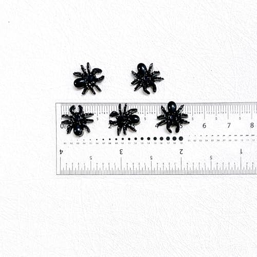 50pcs 3D Black Spider Nail Charms & Gems - Halloween DIY Nail Art Supplies - color: Spider-1