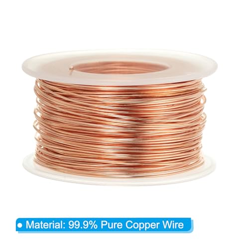 PATIKIL 150.92 Feet Solid Bare Copper Wire,20 Gauge 99.9% Pure Copper Wire 0.8mm Soft Beading Wire Metal Plant Stem Ties for Jewelry Craft (46m) - size: 0.8mm x 150.92ft