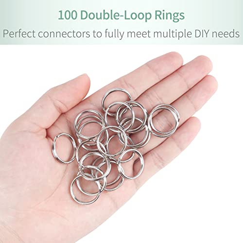 Pawfly 100 Pack 4/5 Inch Mini Split Jump Ring with Double Loops Small Metal Rings Connectors for Jewelry Necklaces Bracelets Earrings Crafts Ornaments and DIY Arts - size: 4/5 Inch,100 PCS
