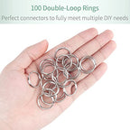 Pawfly 100 Pack 4/5 Inch Mini Split Jump Ring with Double Loops Small Metal Rings Connectors for Jewelry Necklaces Bracelets Earrings Crafts Ornaments and DIY Arts - size: 4/5 Inch,100 PCS