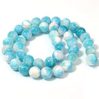 60pcs 6mm Natural Blue White Persian Jade Gemstone Beads Energy Healing Crystal Round Loose Stone Beads for Jewelry Making, DIY Bracelets Necklaces - color: Blue White Persian Jade, size: 6mm