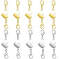925 Silver Magnetic Necklace Clasps and Closures, Double Lobster Magnetic Necklace Clasps for Bracelet and Necklace Extender (5golden+5silvery) - color: 5golden+5silvery