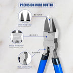 Wire Cutters 5 Pack, 6.5 inch,KAIHAOWIN Flush Cutters Diagonal Cutters Side Cutters Precision Ultra Sharp Spring Loaded Wire Snips Clippers Dikes Cutting Pliers Small for Crafting Jewelry Making,Blue - size: 6"x5 Pcs