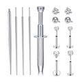QWALIT Piercing Taper Threadless Insertion Tool - Titanium Labret Pin 16g, 18g, 20g - color: D13 - Silver Threaded+Threadless Tool